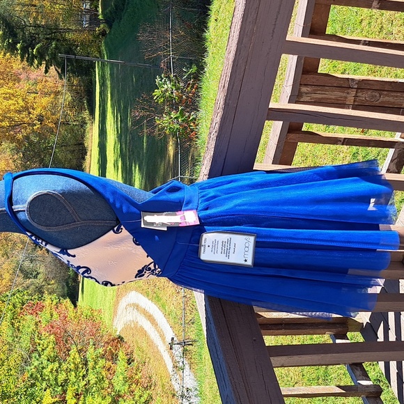 Blondie Electric Blue Tulle and Lace Dress - Picture 8 of 10